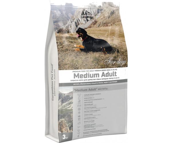 Корм сухой Carpathian Pet Food Medium с курицей и атлантическим палтусом для взрослых собак средних пород весом 11-25 кг 3 кг