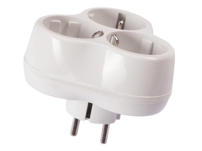 Розгалужувач Luxel 1008 Ромашка 3 виходи з заземленням Білий (27849377)