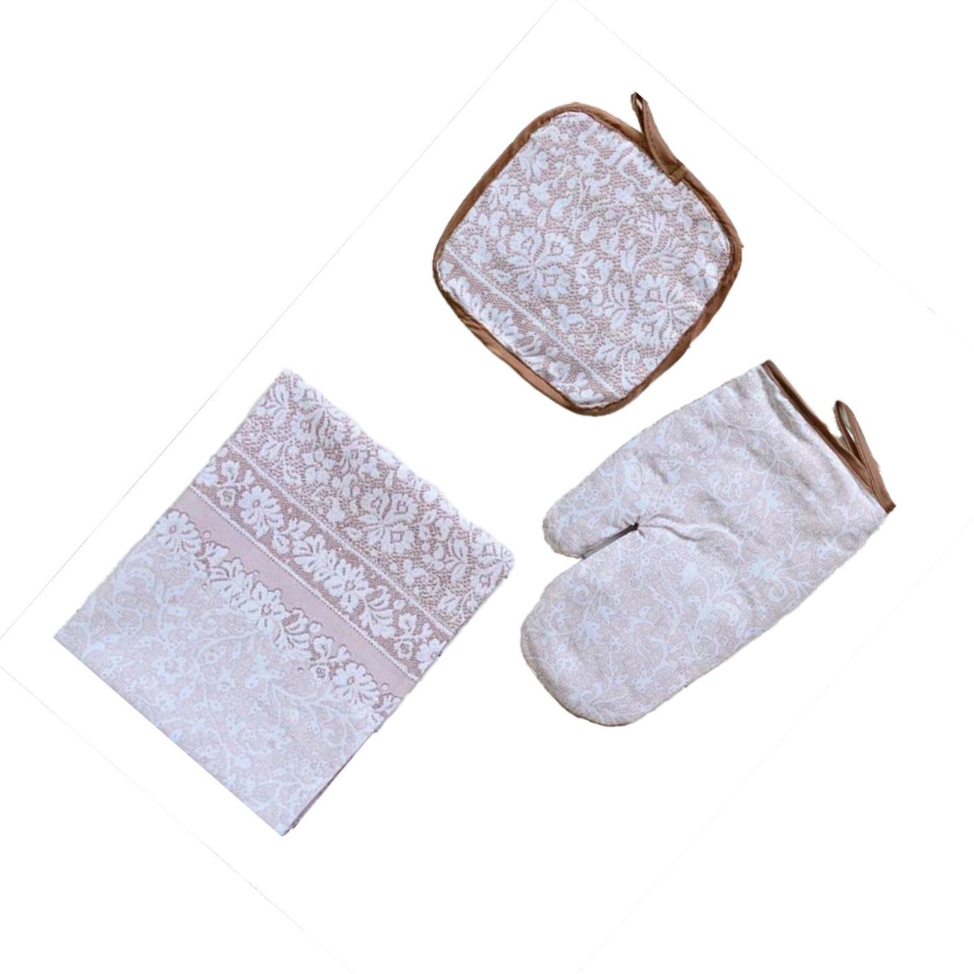 Фартук с перчаткой и прихваткой Бежевый (2225140583) Фартук с перчаткой и прихваткой Бежевый (2225140583)