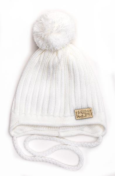 Шапка детская для девочек Зайка DV407 хлопок 40-44 см Белый