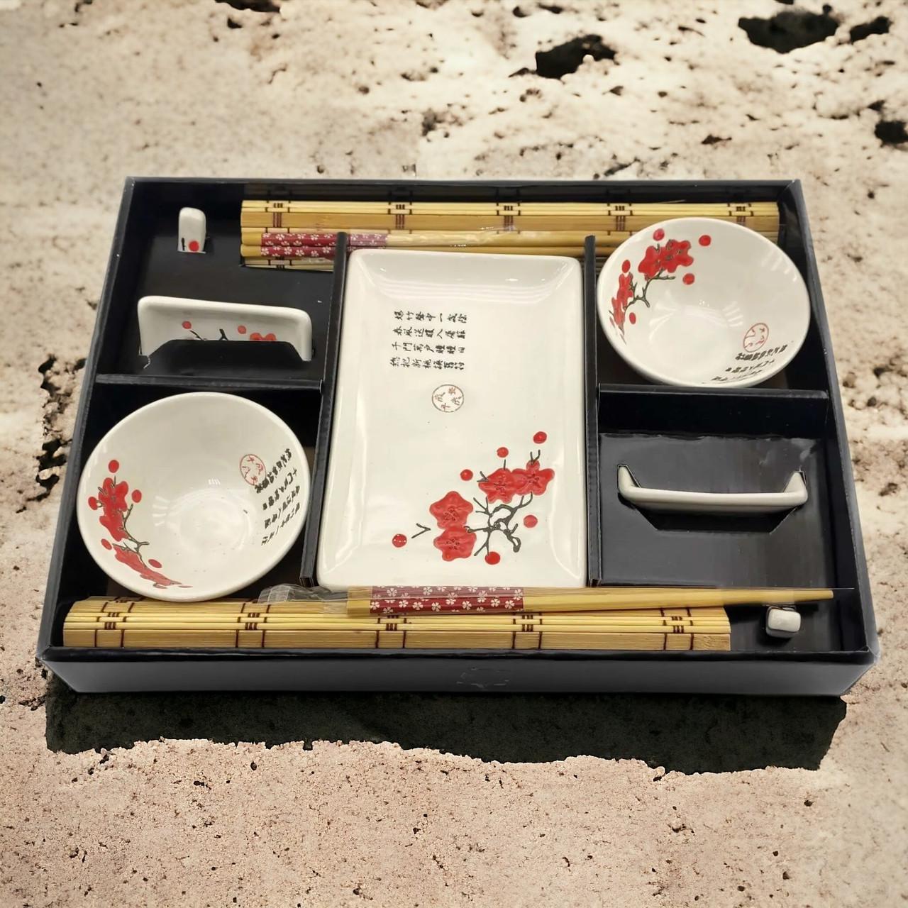 Подарочный набор для суши Красная сакура на 2 персоны 12 предметов 39х27,5х5,5 см (07-34282B) - фото 9 Подарочный набор для суши Красная сакура на 2 персоны 12 предметов 39х27,5х5,5 см (07-34282B) - фото 9