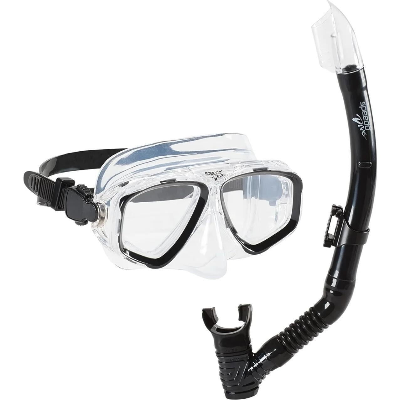 Набор для плавания маска и трубка Speedo ADVENTURE MASK & SNORKEL Черный (8-7530332006)