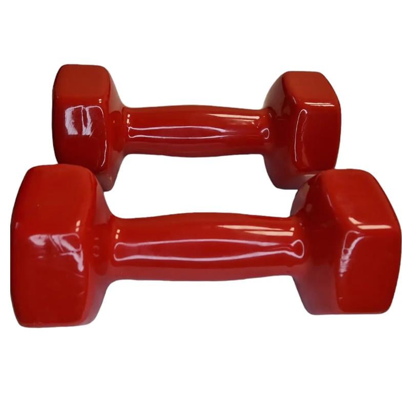 Набір гантель із вініловим покриттям Feel Fit 2 шт. 3 кг Червоний - фото 2 Набір гантель із вініловим покриттям Feel Fit 2 шт. 3 кг Червоний - фото 2