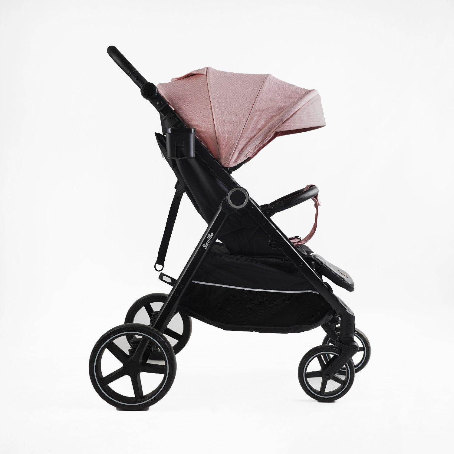 Дитячий візочок прогулянковий Sevillia JOY Black/Pink (170084) - фото 3