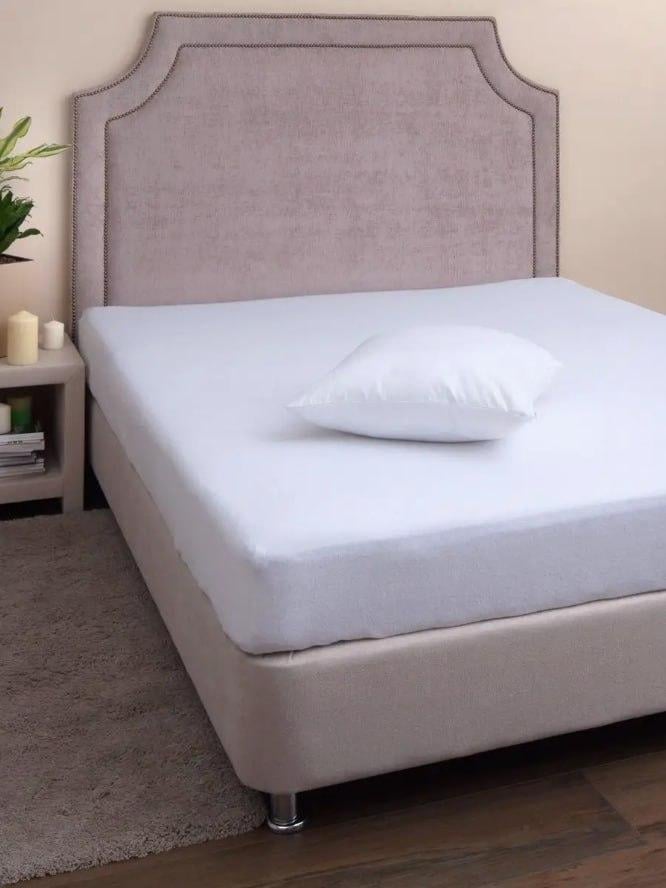 Простынь махровая с 2 наволочками евро 200х230 см Белый (2226779713)