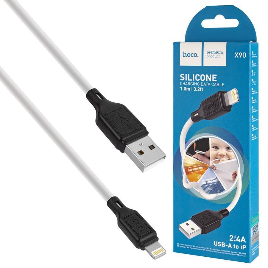 Кабель Hoco X90 Cool silicone charging data cable for iP White (217962)