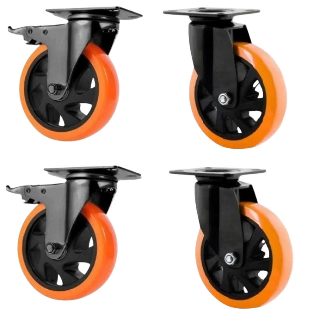 Колеса поворотні з гальмами в комплекті 4 шт. 100 мм 400 кг