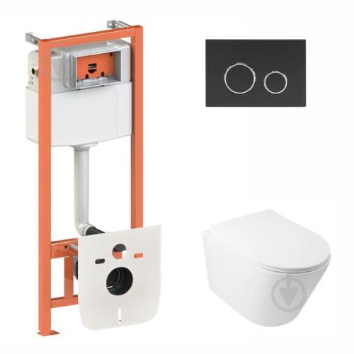 Набор инсталляция Qtap 3 в 1 Nest с панелью смыва круглой + унитаз с сиденьем Swan QT16335178W0133M425M11V1146MB Набор инсталляция Qtap 3 в 1 Nest с панелью смыва круглой + унитаз с сиденьем Swan QT16335178W0133M425M11V1146MB