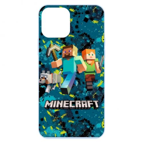 Чехол для iPhone 12 Pro Minecraft Steve Alex And Dog