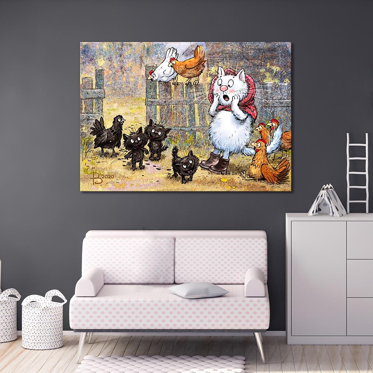 Модульная картина Три чумазых чертенка 1 модуль 60x90 см