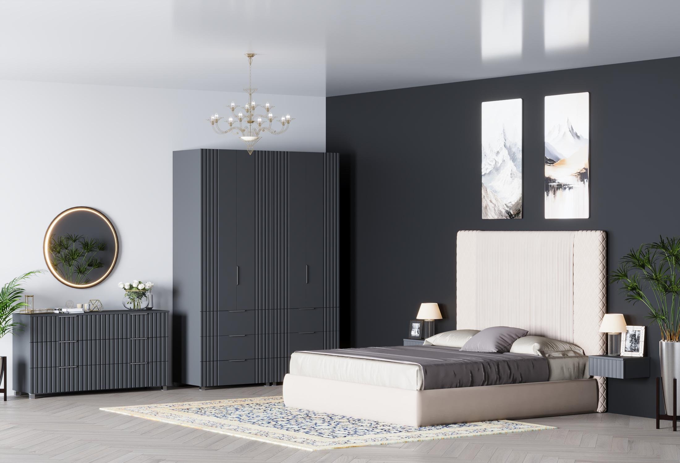 Комод DiPortes Саванна К-307 МДФ 140х76х40 см Антрацитовый/Графитовый матовый (00335) - фото 5 Комод DiPortes Саванна К-307 МДФ 140х76х40 см Антрацитовый/Графитовый матовый (00335) - фото 5