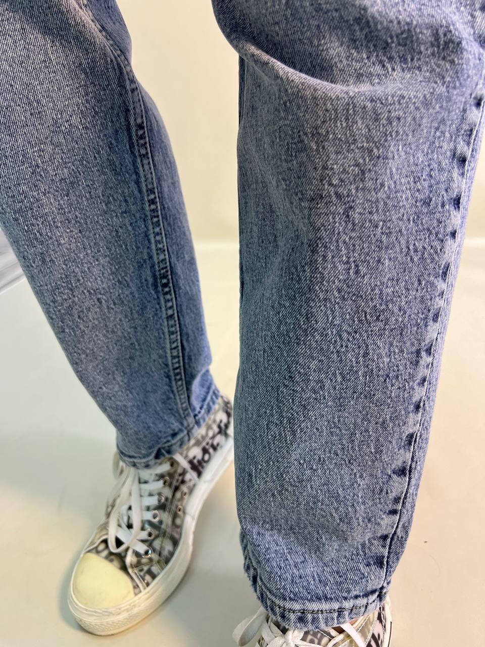 Джинси жіночі SL 9001 MOM fit висока посадка великі розміри стрейчеві р. 30 Світло-синій (3388) - фото 6