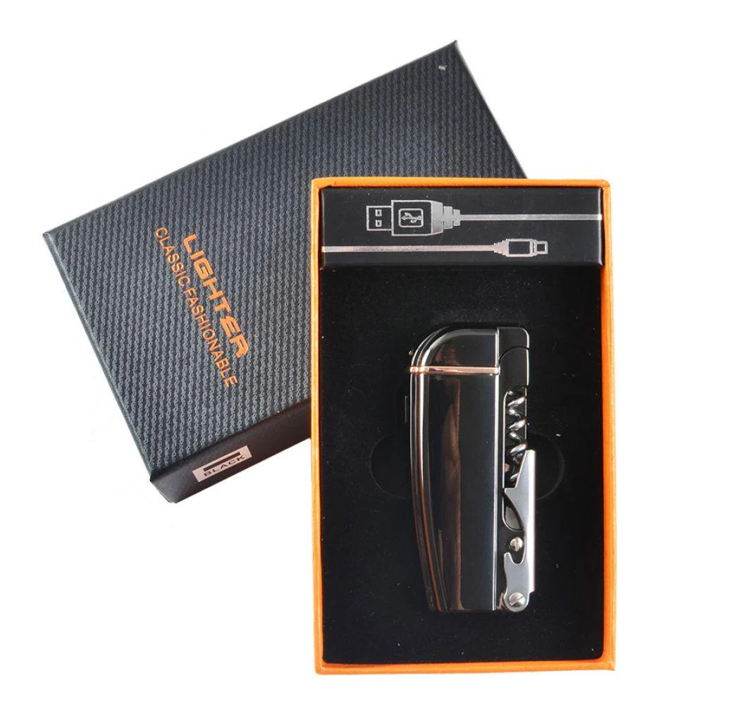 USB-зажигалка электроимпульсная Molten со штопором и открывалкой Black (32162026)