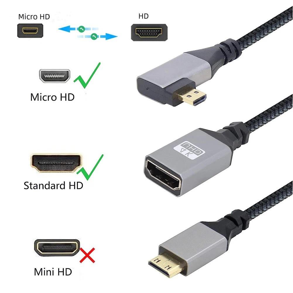 Кабель-подовжувач кутовий SUNROZ 4К Micro HDMI-HDMI M/F 60Hz 20 см Left (A-48647) - фото 3 Кабель-подовжувач кутовий SUNROZ 4К Micro HDMI-HDMI M/F 60Hz 20 см Left (A-48647) - фото 3