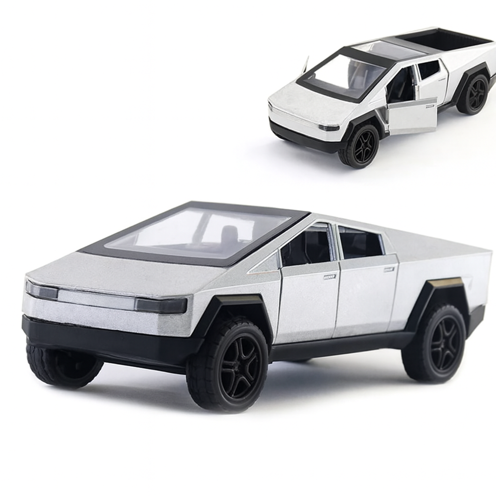 Игрушечная машинка металлическая Cybertruck с дверцей и инерционным механизмом 1:36 (2685772830) - фото 2