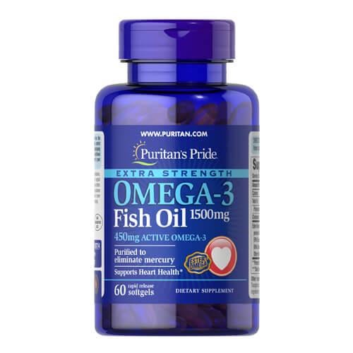 Омега-3 Puritan's Pride Extra Strength Omega-3 Fish Oil 1500 мг 60 Softgels (35714)