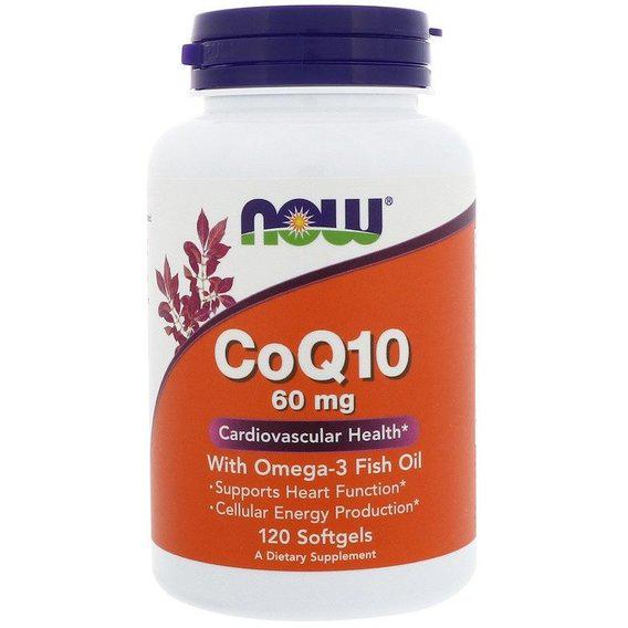 Коензим NOW Foods CoQ10 60 мг with Omega 3 Fish Oils 120 Softgels