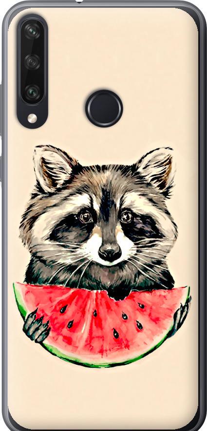 Чехол на Huawei Y6p Енотик с арбузом (4605t-1952-42517)