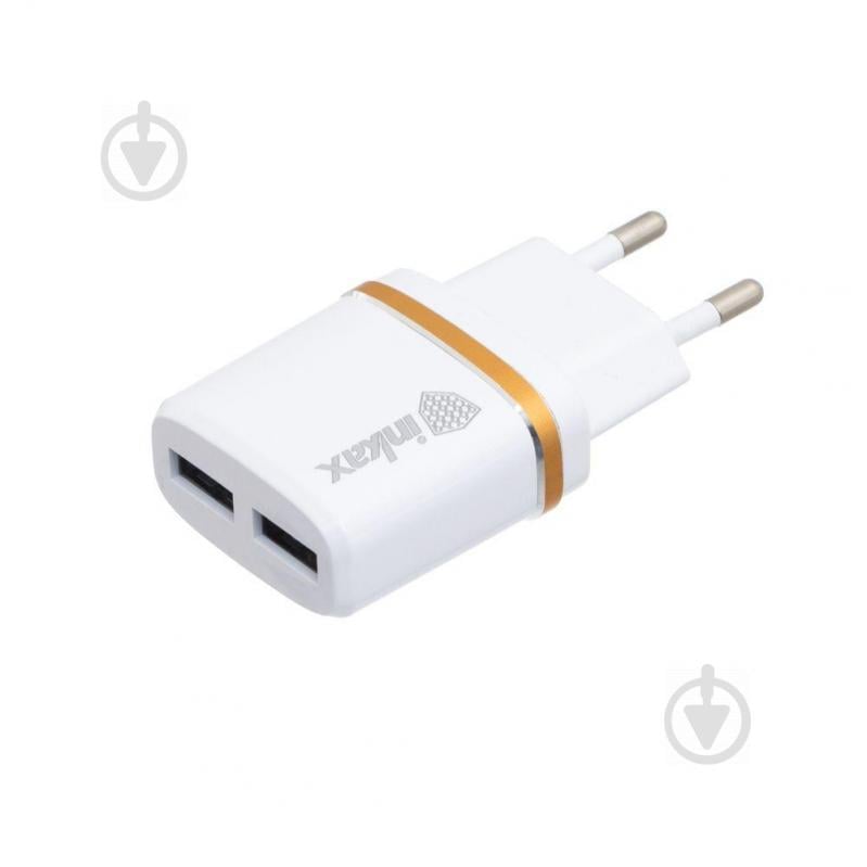 Мережеве заряджання Inkax CD-11 2.1A 2 USB адаптер Білий
