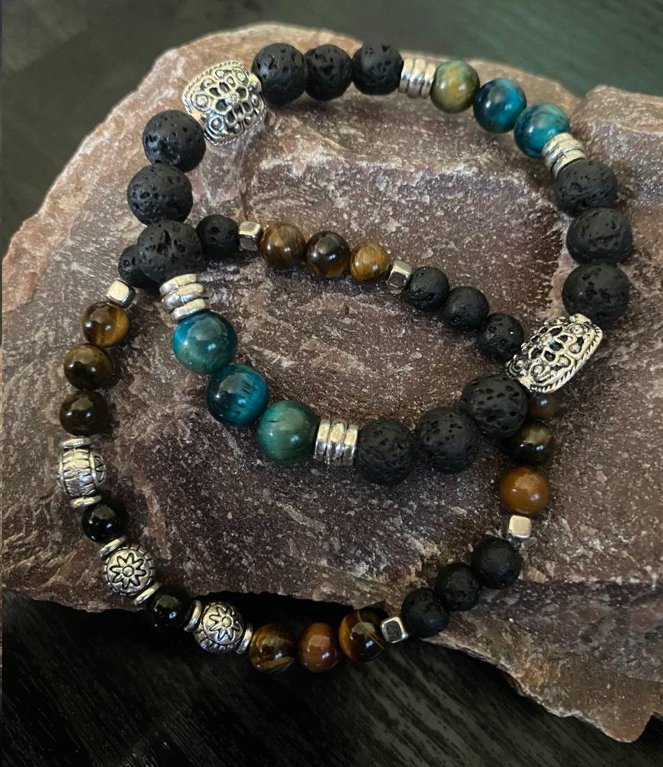 Набор браслетов LITAURS ручной работы из натурального камня диаметром d 6/d 8 мм дополнен металлическими вставками М 15-17 см 2 шт. (240713) - фото 4 Набор браслетов LITAURS ручной работы из натурального камня диаметром d 6/d 8 мм дополнен металлическими вставками М 15-17 см 2 шт. (240713) - фото 4