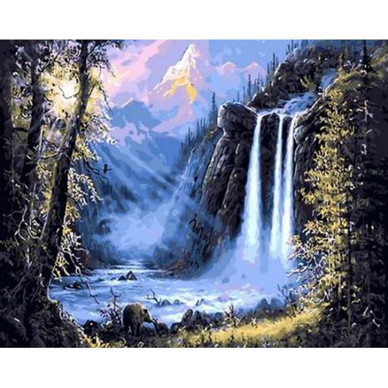 Картина по номерам Mariposa Горный водопад 40x50 см (skl-Q493)