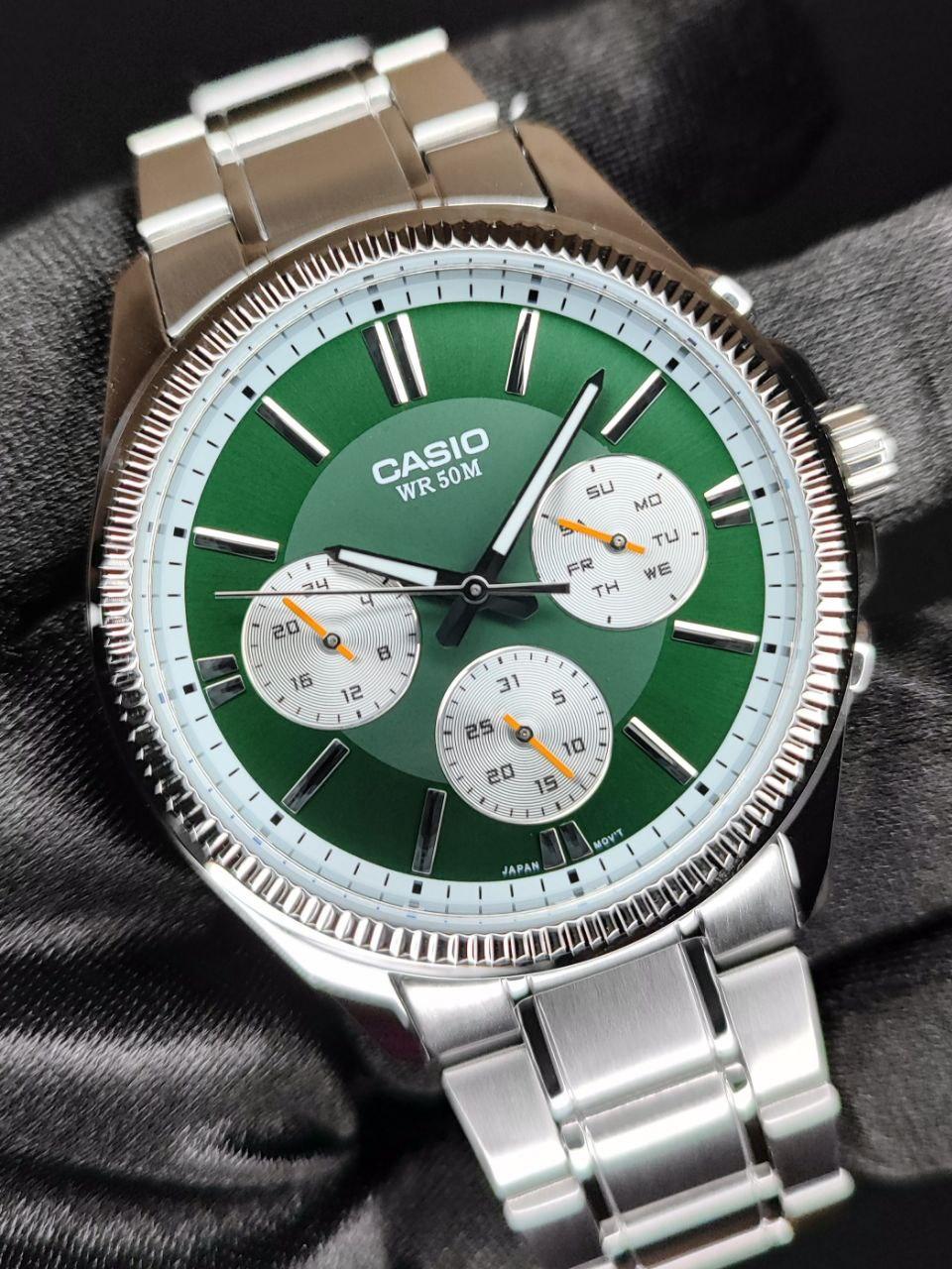 Наручные часы мужские Casio MTP-1375D-3A Timeless Collection Зеленый (2693877167)