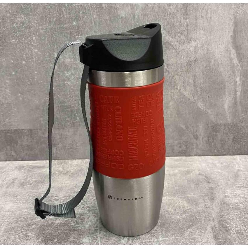 Термочашка Edenberg EB-623 с ремешком из нержавеющей стали 380 мл Красный (1713835091)