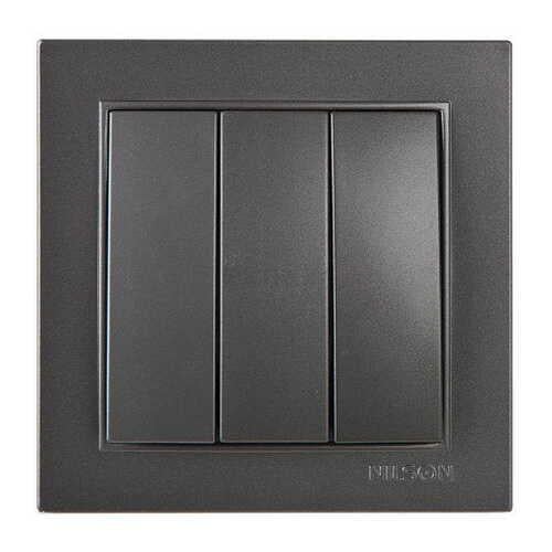 Вимикач триклавішний Nilson Thor Антрацит (27161066)