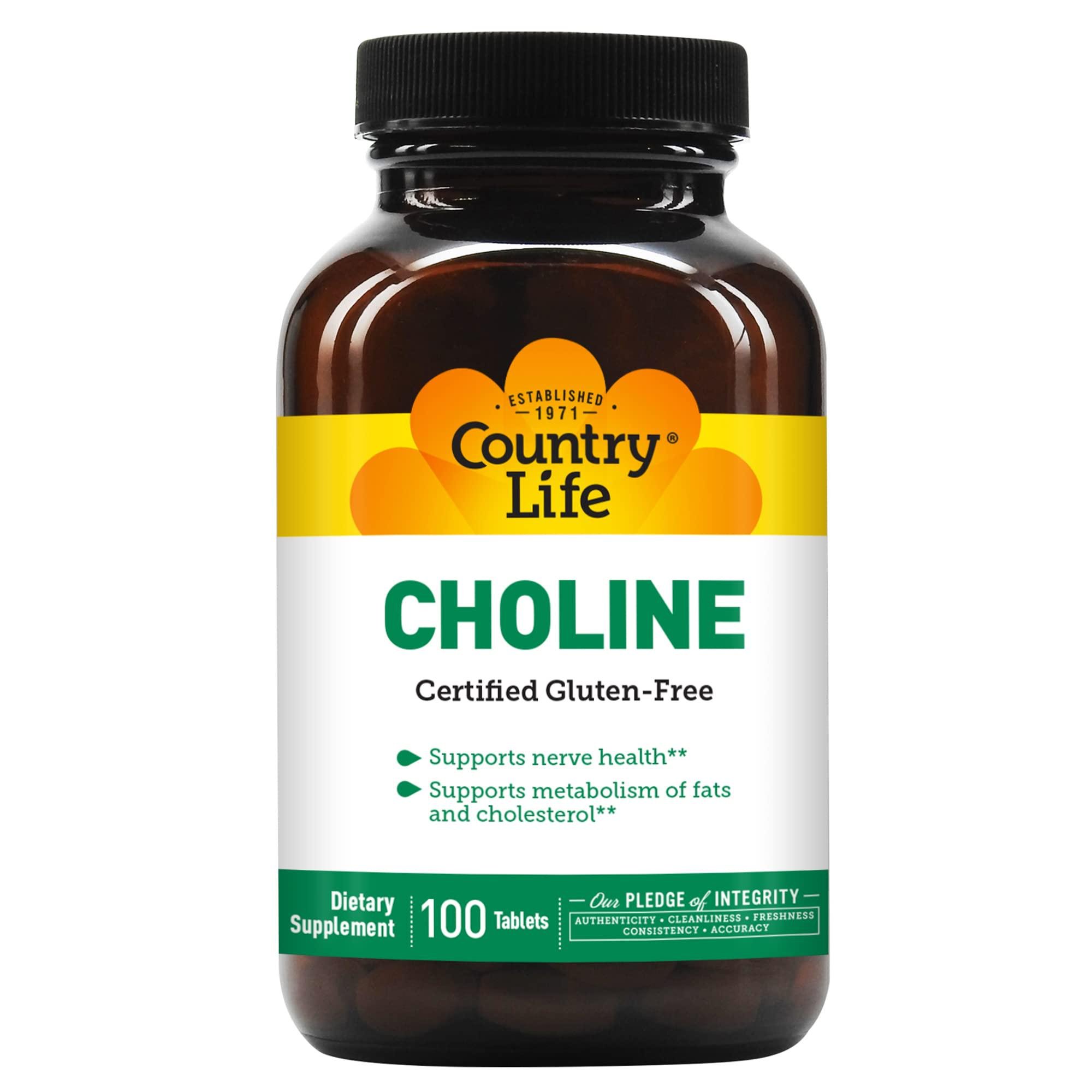 Холін Country Life Choline 100 таблеток