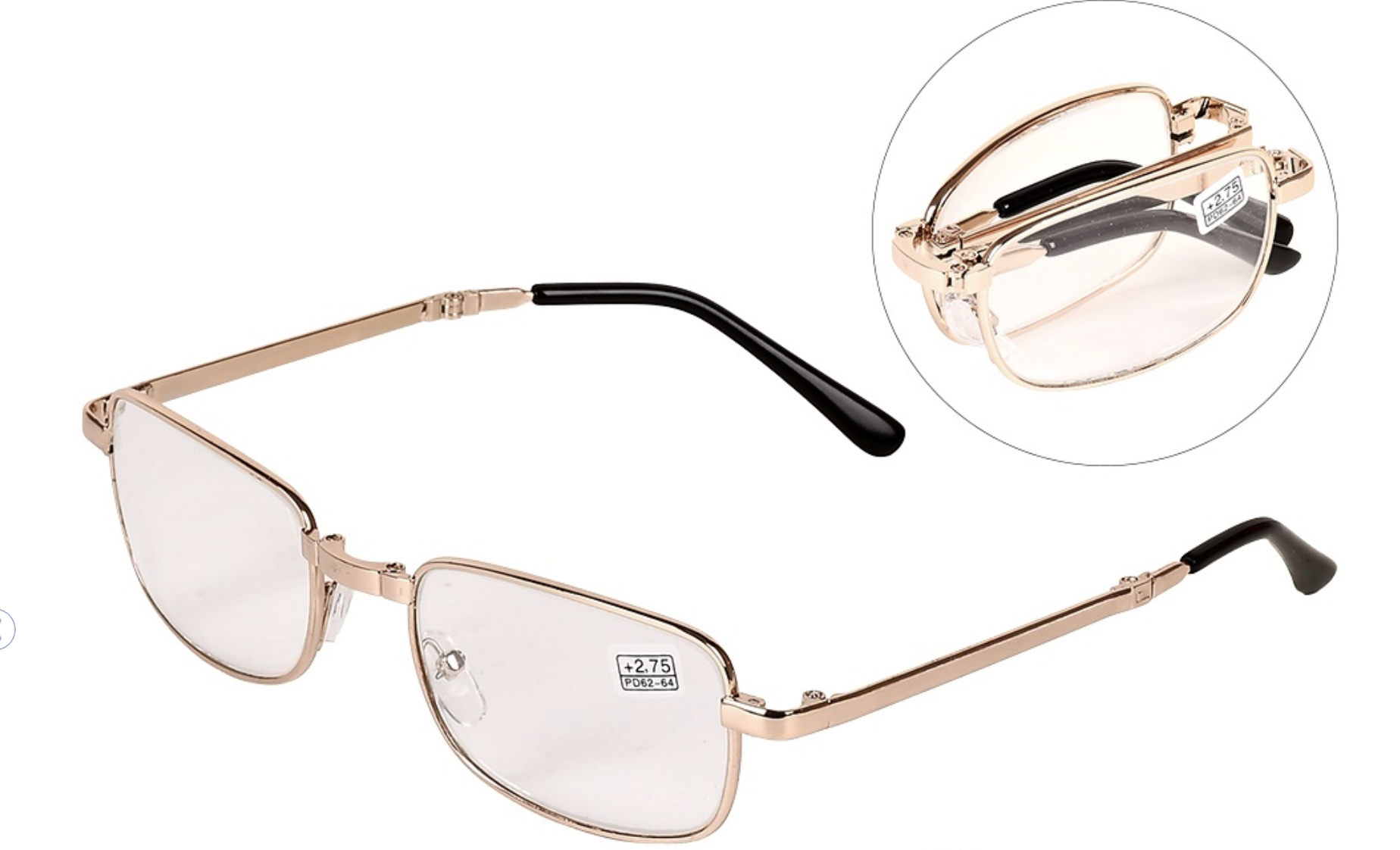 Очки для зрения +2.0 WL-626-3 складные в чехле - фото 4