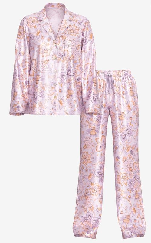 Пижама атласная длинная Victoria's secret XS Светло-фиолетовый (27058156) - фото 3