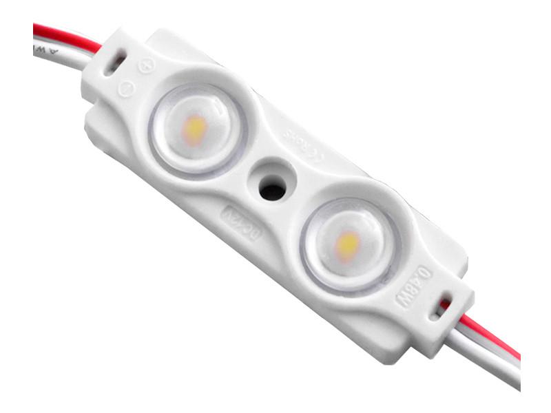 Светодиодный модуль с линзой SMD2835 2 LED 12В 0.75Вт IP65 6500К холодный белый (2402) Светодиодный модуль с линзой SMD2835 2 LED 12В 0.75Вт IP65 6500К холодный белый (2402)