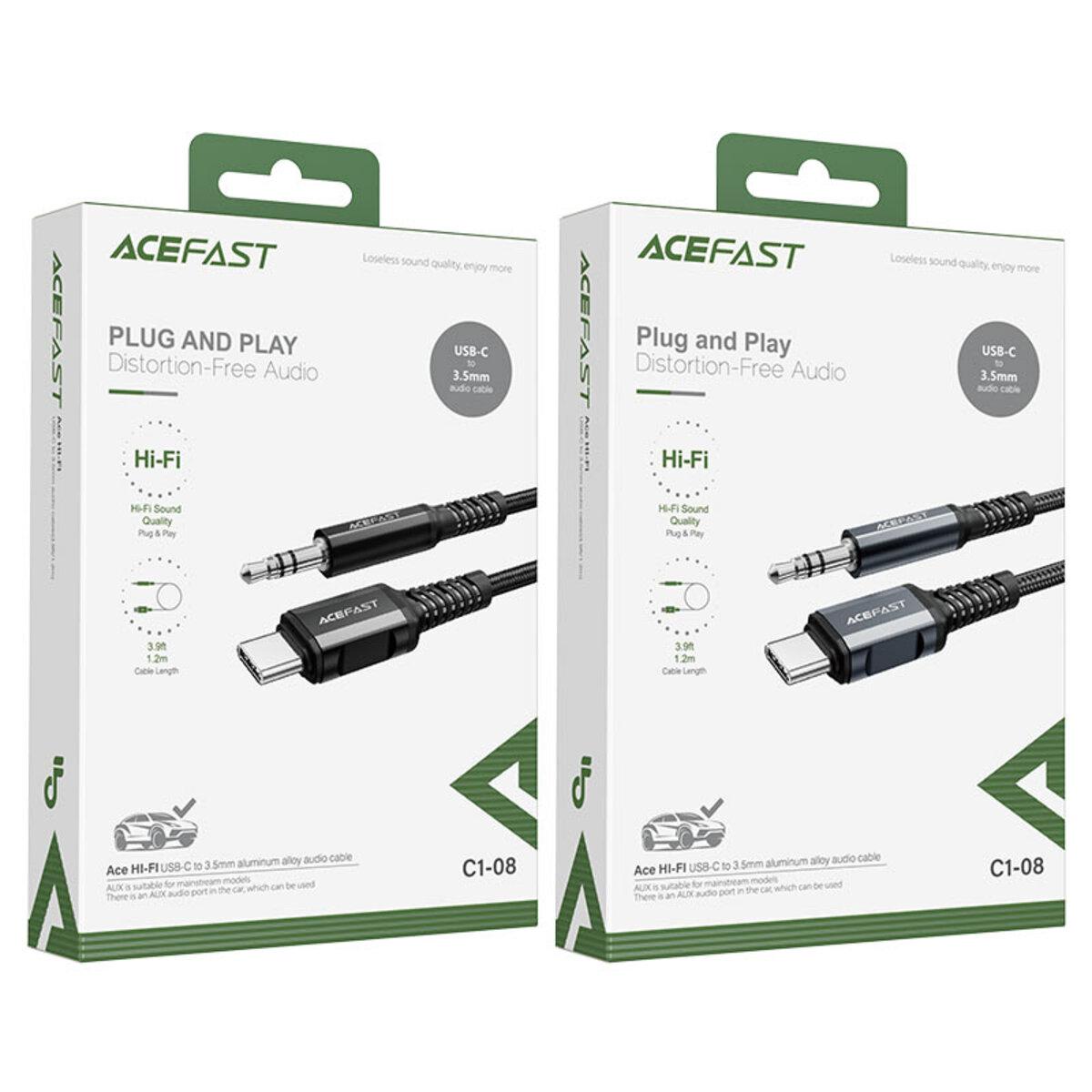 Кабель Acefast AFC1-08B Aluminum Alloy USB-C to 3,5 мм 1,2 м Black (10440852) - фото 5 Кабель Acefast AFC1-08B Aluminum Alloy USB-C to 3,5 мм 1,2 м Black (10440852) - фото 5