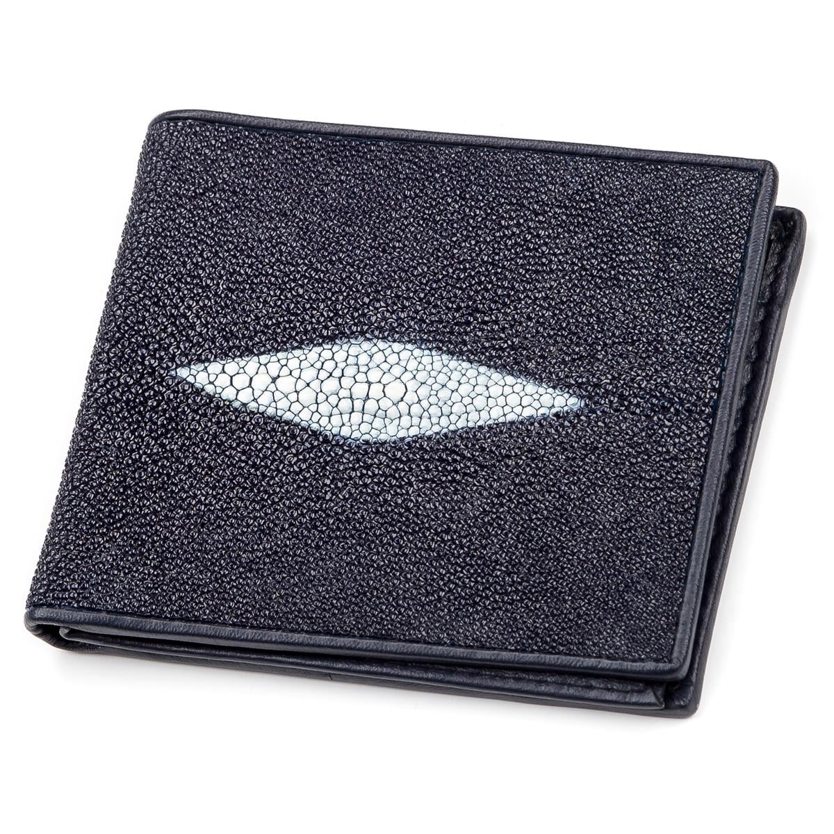 Портмоне мужское Stingray Leather 18064 из натуральной кожи морского ската Синий