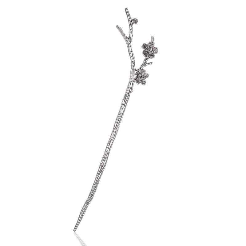 Заколка для волос серебряная веточка 17 см Серебряный (U8114)