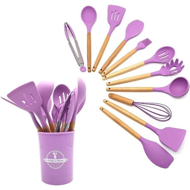 Набор кухонных принадлежностей Kitchen Set RB-2239 силиконовый 12 пр. Фиолетовый (RB2239\4) - фото 11 Набор кухонных принадлежностей Kitchen Set RB-2239 силиконовый 12 пр. Фиолетовый (RB2239\4) - фото 11