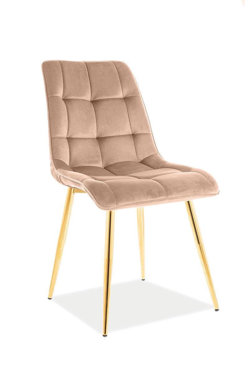 Стілець Signal CHIC VELVET BL. 28 Золотий каркас/Бежевий