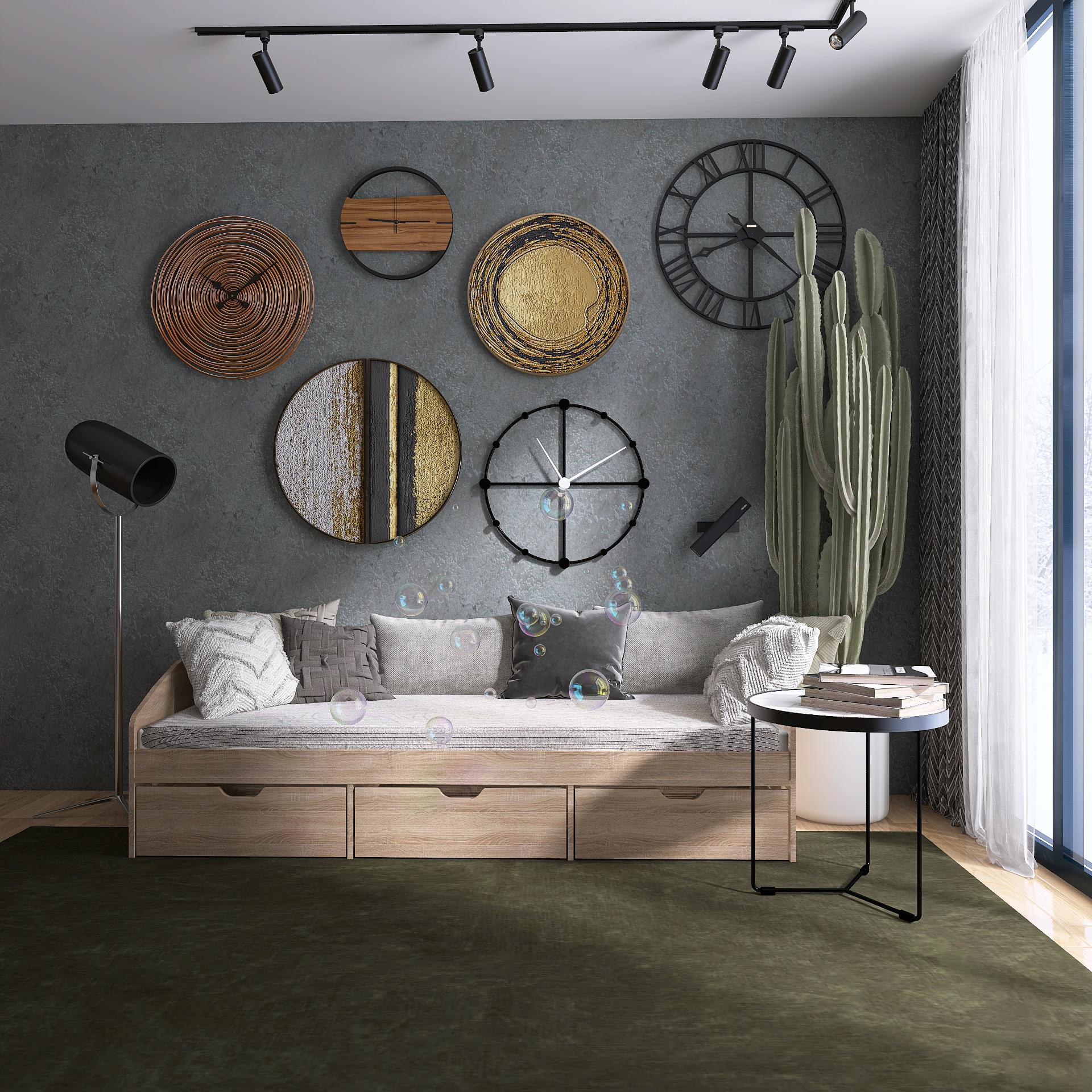 Кровать Еверест Комфорт-3 с ящиками 80х190 см Дуб Сонома (09202)