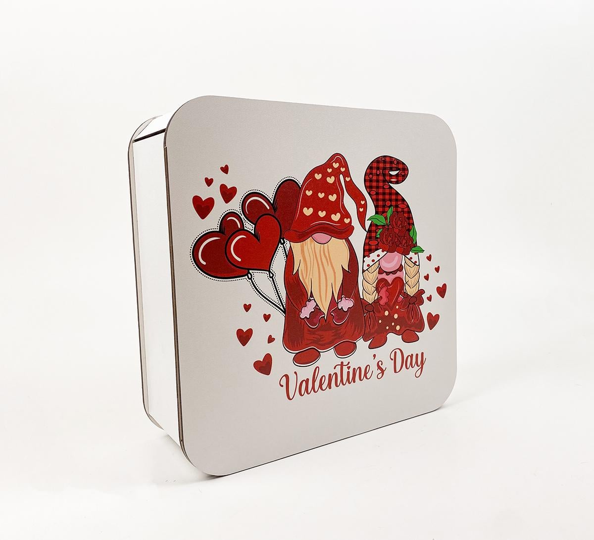 Коробочка квадратна Гноми "Valentin’s day" Червоний (5720)