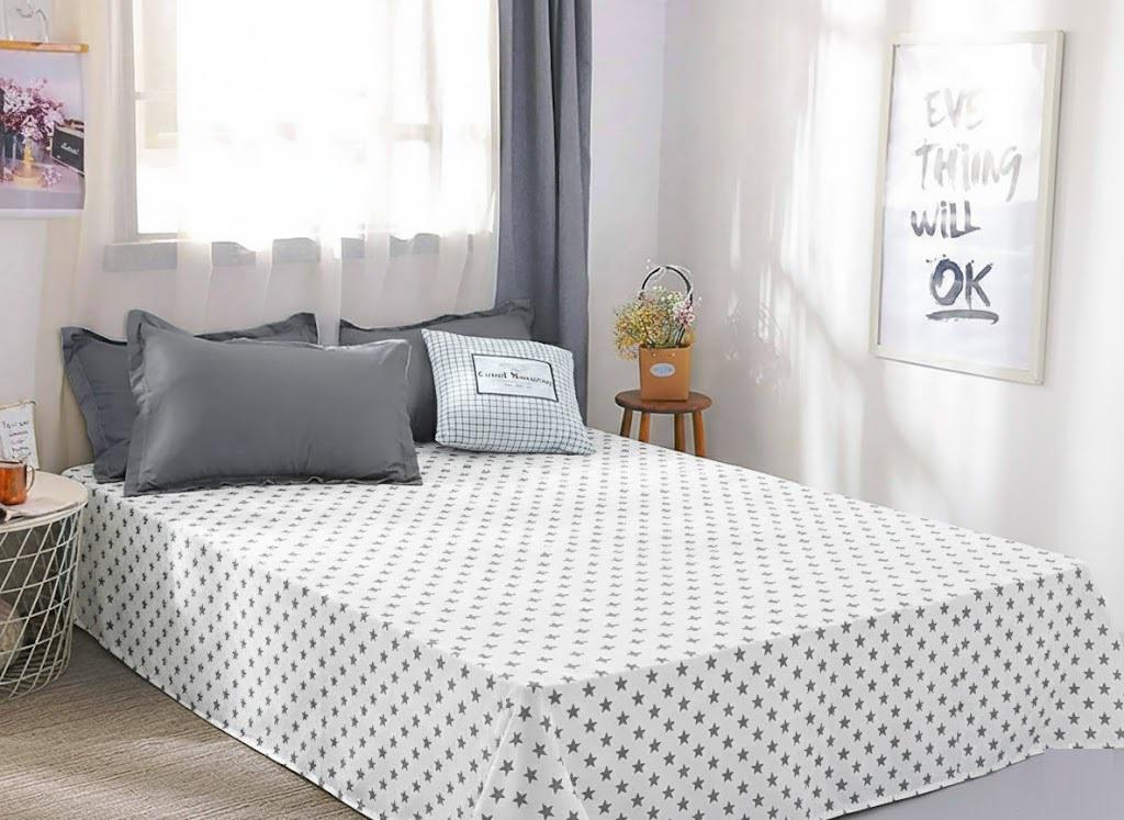 Простынь бязь Zastelli 50 звезды 185х210 см Серый/Белый Простынь бязь Zastelli 50 звезды 185х210 см Серый/Белый