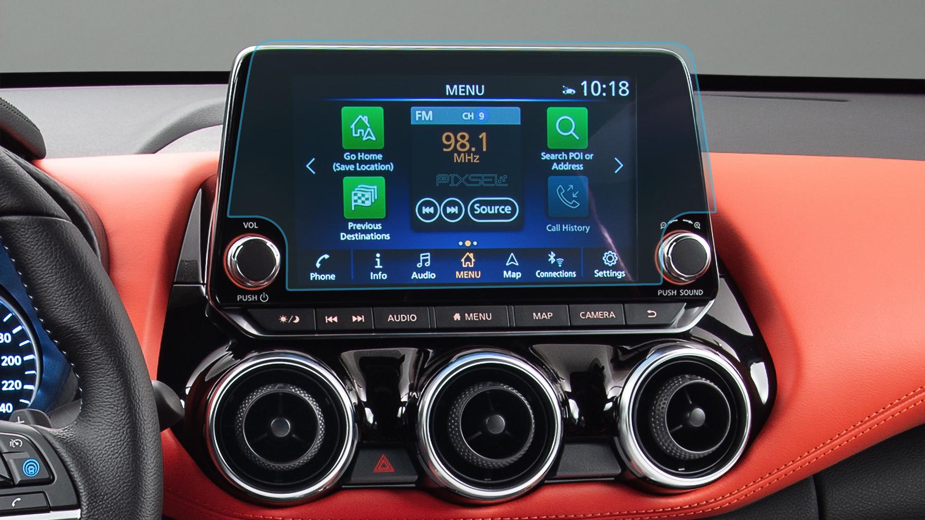 Защитное стекло Pixsel гибридное матовое на монитор Nissan JUKE 10,8" 2019