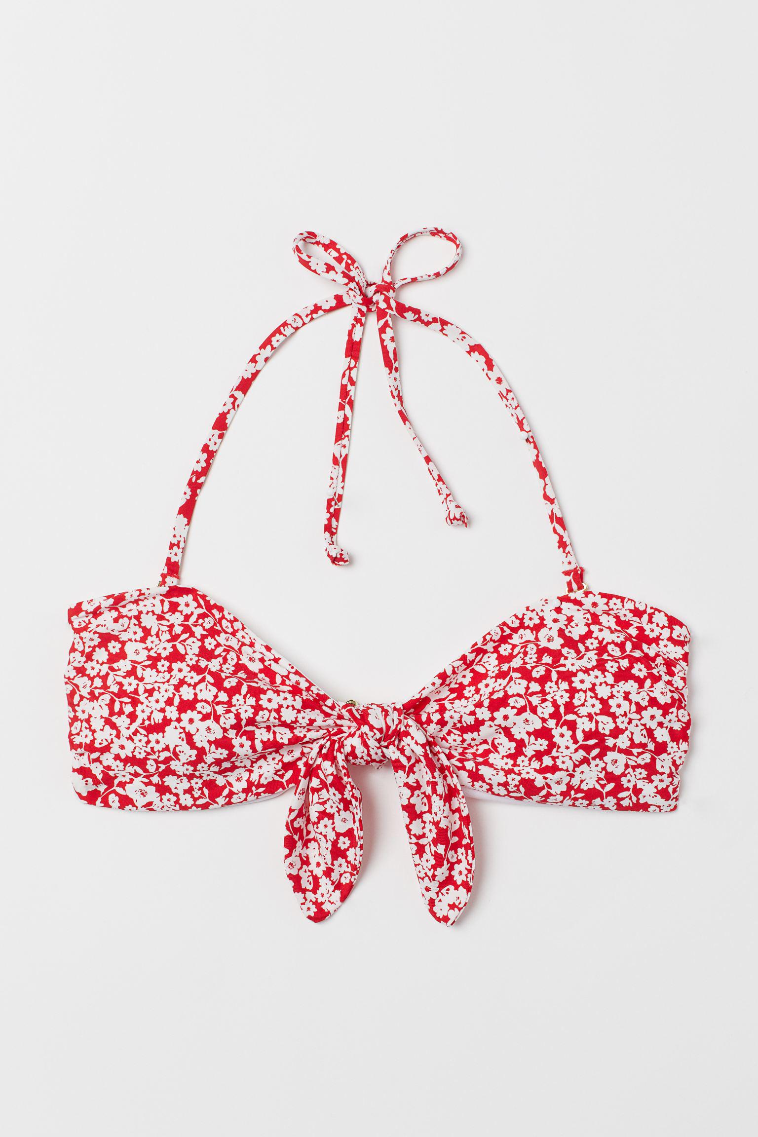 Лиф купальный H&M Цветы р. 42 Красный (1311698255)