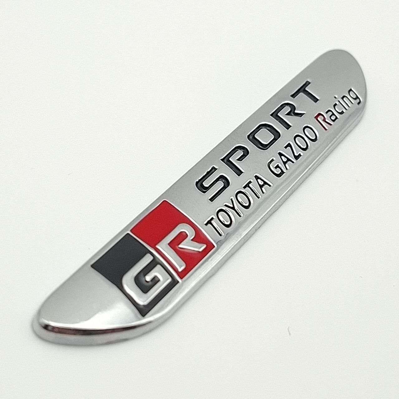 Эмблема плашка GR Toyota Gazoo Racing металл 9,3х1,5 см Хром глянцевый (2595791639)