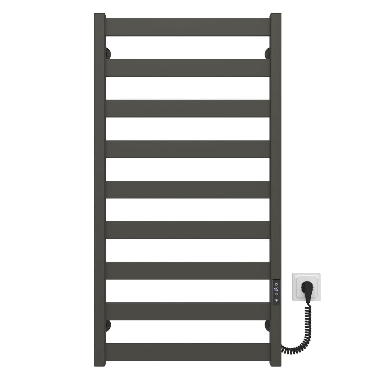 Полотенцесушитель электрический Deffi Harmony П9 JD04 правое подключение крашеная сталь 500х1000 мм Графит (B.HR.100.50.9.EGR2)