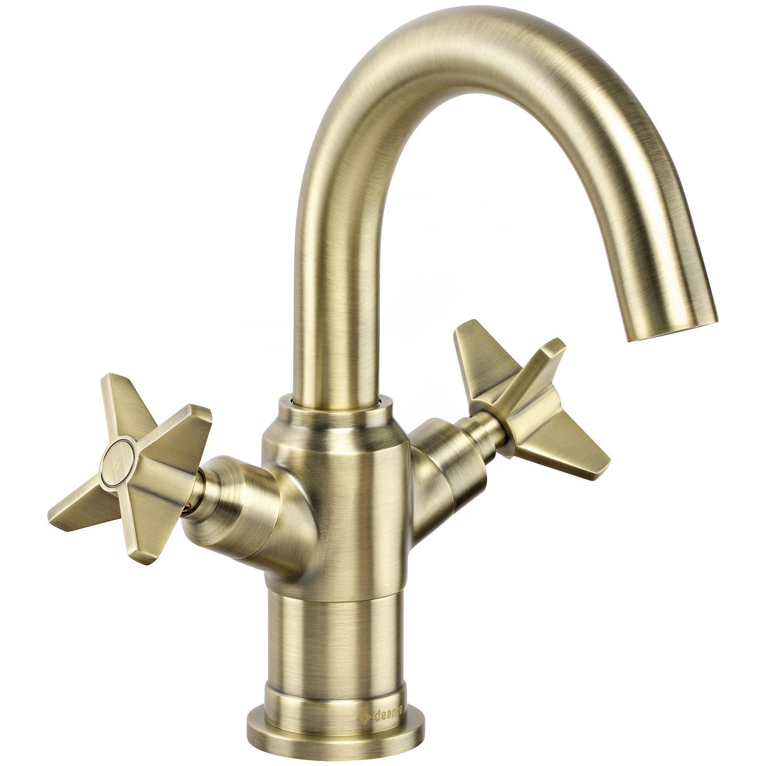 Смеситель для умывальника Deante Temisto BQT_M20D двухвентильный Золотой (205707)