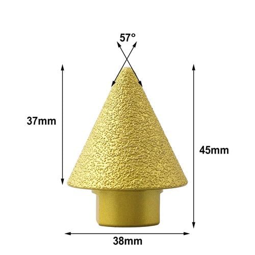 Фреза алмазна конусна для дриля по кераміці/граніту 2-38 мм M10 Gold (927098) - фото 5 Фреза алмазна конусна для дриля по кераміці/граніту 2-38 мм M10 Gold (927098) - фото 5