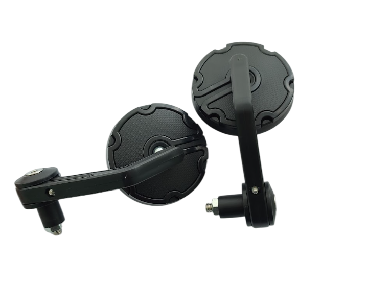 Зеркала на мотоцикл круглые крепления в торец руля Черный (2336)