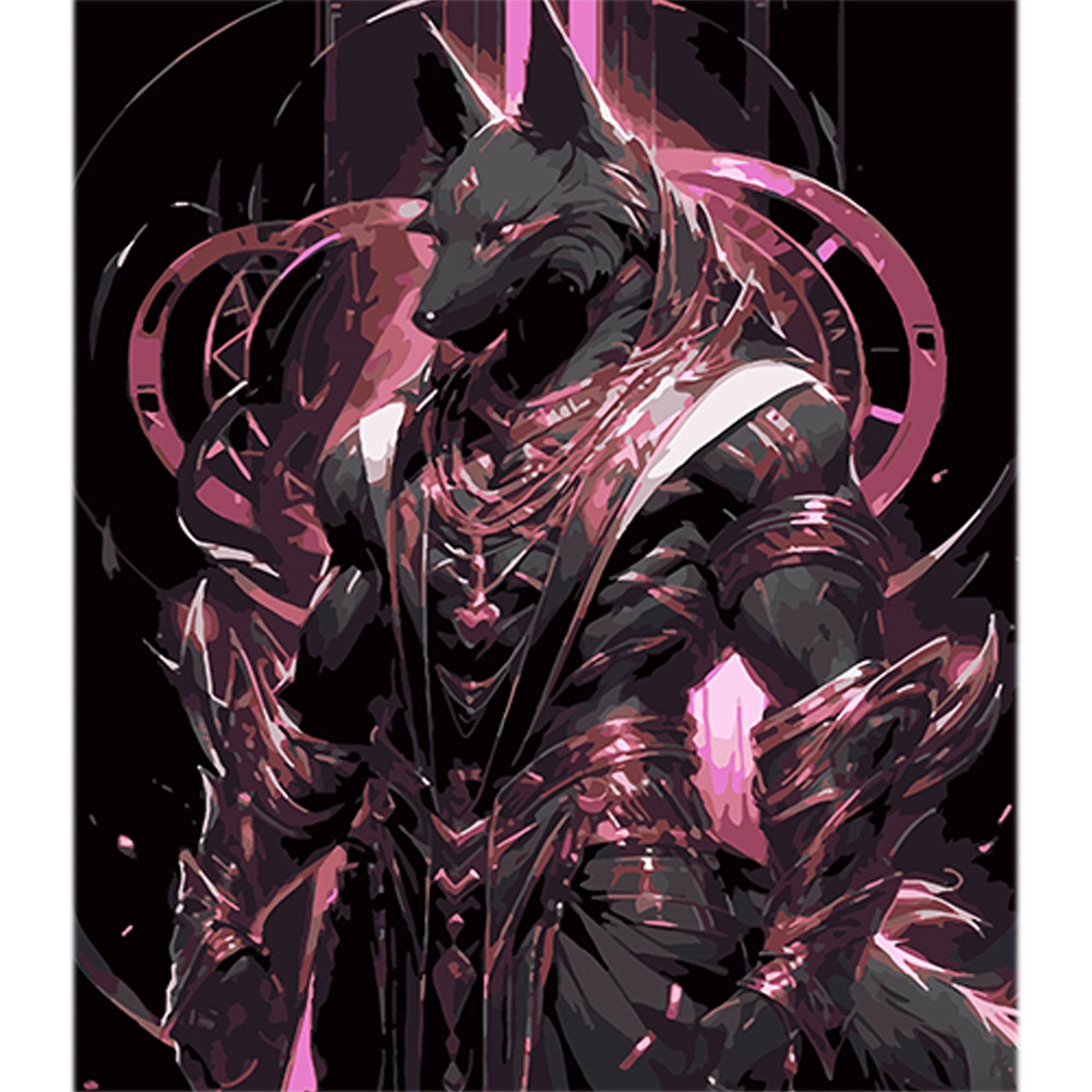 Картина по номерам Strateg Анубис и вечная мудрость на черном фоне 40x50 см (Str-AH1104)