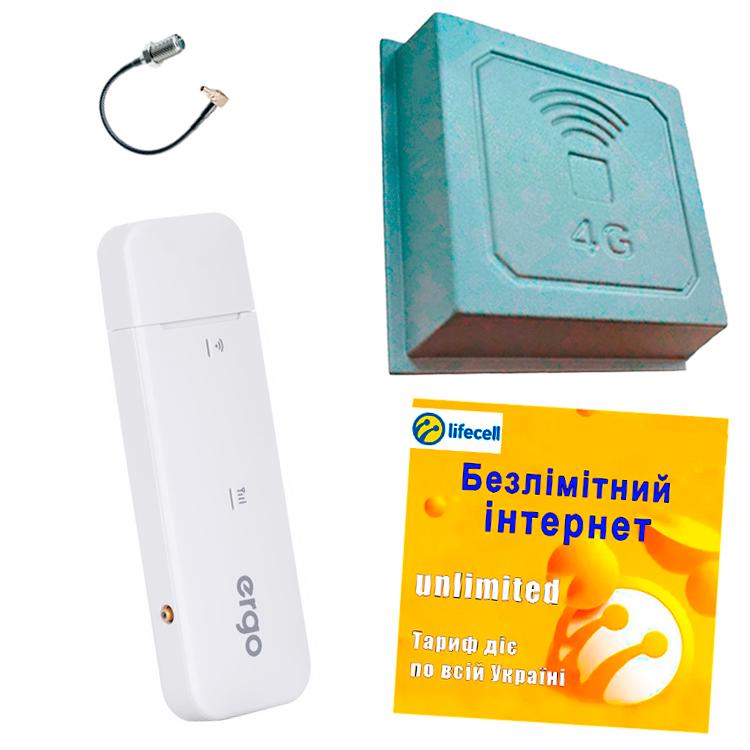 Wi-Fi модем Ergo W02-CRC9 4G и выносная антенна 17 дБ (21811374)