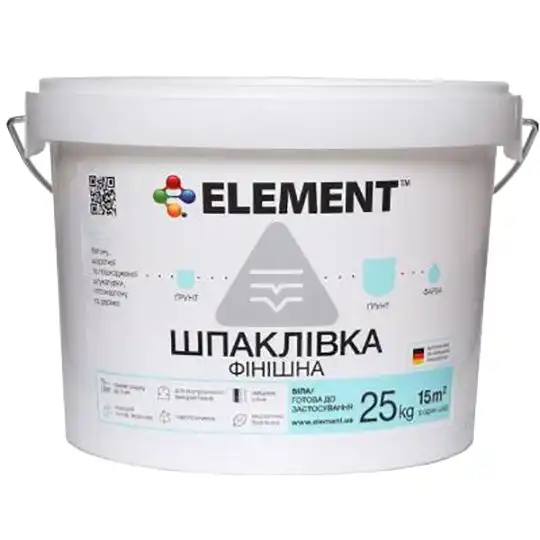 Шпаклівка ремонтна фінішна для внутрішніх робіт Element 25 кг (2088751889) - фото 1 Шпаклівка ремонтна фінішна для внутрішніх робіт Element 25 кг (2088751889) - фото 1